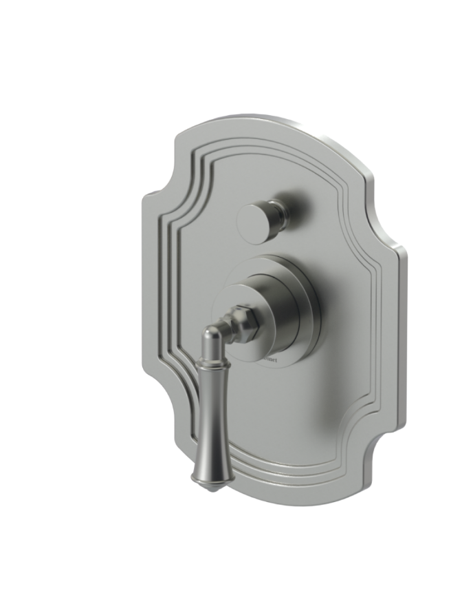 Rubinet T212RVL Pressure Balance Shower With Fixed Shower Head Arm, Hand Held Shower, Bar IntegraSupply 8 Wall Mount, Trim Only