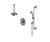 Rubinet T213ETL Pressure Balance Shower With Aquatron Shower Head Arm, Hand Held Shower, Bar IntegraSupply 8 Ceiling Mount Trim Only