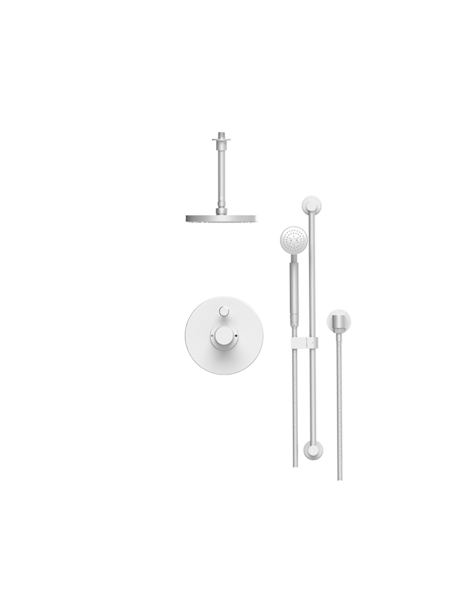 Rubinet T213HOR Pressure Balance Shower, With Lasalle Shower Head Arm, Hand Held Shower, Bar, IntegraSupply, 8 Ceiling Mount Trim Only