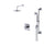 Rubinet T213MQL Pressure Balance Shower With Fixed Shower Head Arm Hand Held Shower, Bar IntegraSupply 8 Ceiling Mount Trim Only