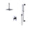Rubinet T213RSL SPressure Balance Shower With Fixed Shower Head Arm, Hand Held Shower, Bar IntegraSupply, 8 Ceiling Mount, Trim Only