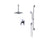 Rubinet T213RTL Pressure Balance Shower With Fixed Shower Head Arm Hand Held Shower, Bar IntegraSupply, 8 Ceiling Mount Trim Only