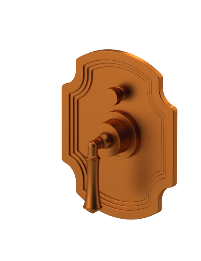 Rubinet T213RVL Pressure Balance Shower With Fixed Shower Head Arm, Hand Held Shower, Bar IntegraSupply 8 Ceiling Mount, Trim Only