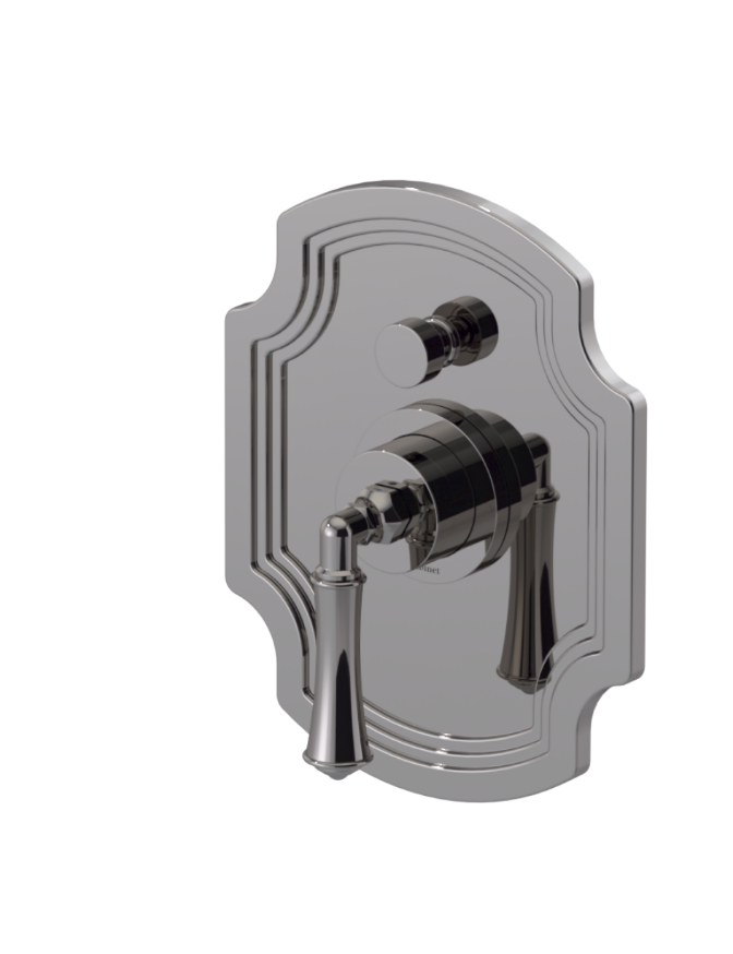 Rubinet T213RVL Pressure Balance Shower With Fixed Shower Head Arm, Hand Held Shower, Bar IntegraSupply 8 Ceiling Mount, Trim Only