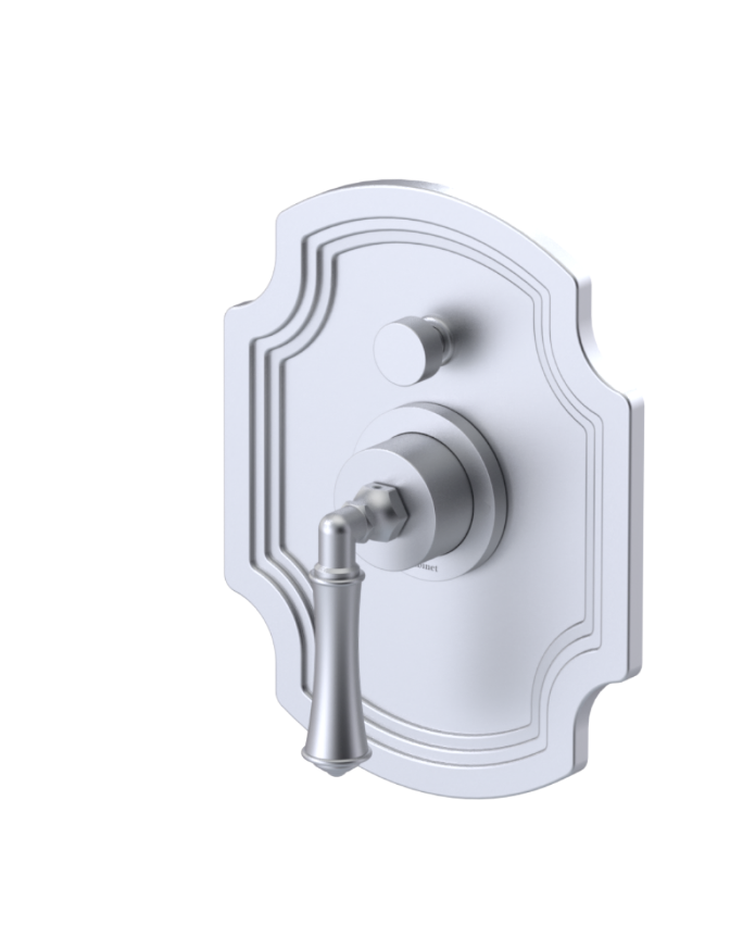 Rubinet T213RVL Pressure Balance Shower With Fixed Shower Head Arm, Hand Held Shower, Bar IntegraSupply 8 Ceiling Mount, Trim Only