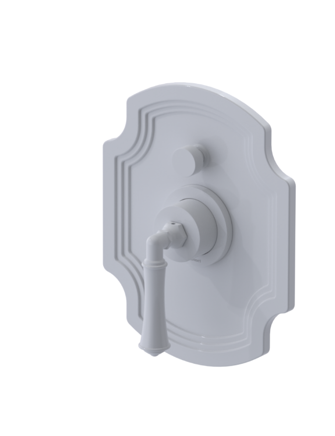 Rubinet T213RVL Pressure Balance Shower With Fixed Shower Head Arm, Hand Held Shower, Bar IntegraSupply 8 Ceiling Mount, Trim Only