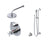 Rubinet T21GNC Temperature Control Shower With Two Way Diverter ShutOff, With Hand Held Shower, Bar, IntegraSupply Lasalle Shower Head Arm, 8 Wall Mount T