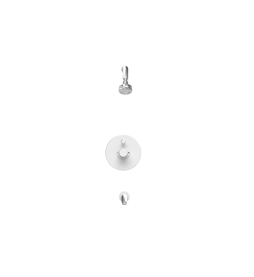 Rubinet T221HOR Pressure Balance Tub Shower, Lasalle Shower Head Arm With Tub Filler Spout, 3 Function Wall Mount, Trim Only
