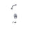 Rubinet T221RVC Pressure Balance Tub Shower, Fixed Shower Head Arm With Tub Filler Spout, 3 Function Wall Mount, Trim Only