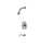 Rubinet T221RVL Pressure Balance Tub Shower, Fixed Shower Head Arm With Tub Filler Spout, 3 Function Wall Mount, Trim Only