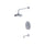 Rubinet T222RJC JPressure Balance Tub Shower, Fixed Shower Head Arm With Jasmin Spout, 8 Wall Mount, Trim Only
