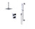 Rubinet T22RSQ Temperature Control Shower With Two Way Diverter ShutOff, With Hand Held Shower, Bar, Integral Supply Fixed Shower Head Arm, 8 Ceiling Mount, - Parent
