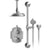 Rubinet T22RVL Temperature Control Shower With Two Way Diverter ShutOff, Hand Held Shower, Bar, Integral Supply Fixed Shower Head Arm 8 Ceiling Mount, Trim