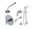 Rubinet T231GNL Pressure Balance Tub Shower With Three Way Diverter Shared Flow, Fixed Shower Head Arm, Tub Filler Spout, Hand Held Shower, Bar Integral Supply - Parent
