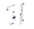 Rubinet T231RSL Pressure Balance Tub Shower With Three Way Diverter Shared Flow, Fixed Shower Head Arm. Tub Filler Spout, Hand Held Shower, Bar Integral Supply, - Parent