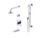 Rubinet T231RSQ Pressure Balance Tub Shower With Three Way Diverter Shared Flow, Fixed Shower Head Arm. Tub Filler Spout, Hand Held Shower, Bar IntegraSupply,