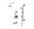 Rubinet T232MQL Pressure Balance Tub Shower With Three Way Diverter Shared Flow, Fixed Shower Head Arm, Tub Filler Spout, Hand Held Shower, Bar Integral Supply - Parent