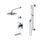 Rubinet T232RSQ Pressure Balance Tub Shower With Three Way Diverter Shared Flow, Fixed Shower Head Arm. Tub Filler Spout, Hand Held Shower, Bar Integral Supply, - Parent