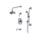 Rubinet T232RVC Pressure Balance Tub Shower With Three Way Diverter Shared Flow, Fixed Shower Head Arm, Tub Filler Spout, Hand Held Shower, Bar IntegraSupply