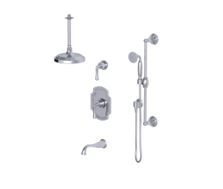 Rubinet T233RJL JPressure Balance Tub Shower With Three Way Diverter Shared Flow, Fixed Shower Head Arm, Jasmin Spout, Hand Held Shower, Bar IntegraSupply 8