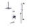 Rubinet T233RSQ Pressure Balance Tub Shower With Three Way Diverter Shared Flow, Fixed Shower Head Arm. Tub Filler Spout, Hand Held Shower, Bar IntegraSupply,