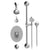 Rubinet T23ETL Pressure Balance Tub Shower With Three Way Diverter Shared Flow, Fixed Shower Head Arm, Tub Filler Spout, Hand Held Shower, Bar Integral Supply