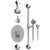 Rubinet T23FML Temperature Control Tub Shower With Three Way Diverter ShutOff, Hand Held Shower, Bar, Integral Supply Wall Mount Tub Filler Spout Fixed Shower