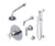 Rubinet T23GNL Temperature Control Tub Shower With Three Way Diverter ShutOff, Hand Held Shower, Bar, IntegraSupply, Wall Mount Tub Filler Spout Lasalle Sho
