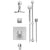 Rubinet T23LAC Temperature Control Tub Shower With Three Way Diverter ShutOff, Hand Held Shower, Bar, Integral Supply, Wall Mount Tub Filler Spout Fixed Shower