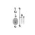 Rubinet T23RML Temperature Control Tub Shower With Three Way Diverter ShutOff, Hand Held Shower, Bar, Integral Supply, Wall Mount Tub Filler Spout Fixed Shower