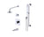 Rubinet T23RSL Temperature Control Tub Shower With Three Way Diverter ShutOff, Hand Held Shower, Bar, IntegraSupply Wall Mount Tub Filler Spout Fixed Shower