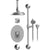 Rubinet T25FMC Temperature Control Tub Shower With Three Way Diverter ShutOff, Hand Held Shower, Bar, Integral Supply, Wall Mount Tub Filler Spout Fixed Shower
