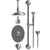 Rubinet T25JSL Temperature Control Tub Shower With Three Way Diverter ShutOff, Hand Held Shower, Bar, Integral Supply Wall Mount Tub Filler Spout Fixed Shower