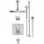 Rubinet T25LAC Temperature Control Tub Shower With Three Way Diverter ShutOff, Hand Held Shower, Bar, Integral Supply, Wall Mount Tub Filler Spout Fixed Shower - Parent