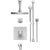 Rubinet T25LAL Temperature Control Tub Shower With Three Way Diverter ShutOff, Hand Held Shower, Bar, Integral Supply, Wall Mount Tub Filler Spout Fixed Shower