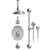 Rubinet T25RVL Temperature Control Tub Shower With Three Way Diverter ShutOff, Hand Held Shower, Bar, Integral Supply Wall Mount Tub Filler Spout Fixed Shower - Parent