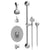 Rubinet T26ETL Temperature Control Tub Shower With Three Way Diverter ShutOff, Hand Held Shower, Bar, Integral Supply Wall Mount Tub Filler Spout Fixed Shower