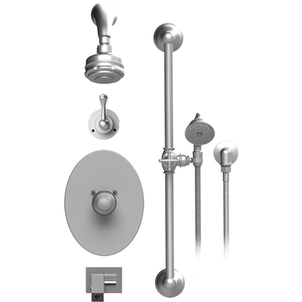 Rubinet T26FML Temperature Control Shower With Two Way Diverter ShutOff, With One Seperate Volume Control, Hand Held Shower, Bar, Integral Supply, Wall Mount Bidet