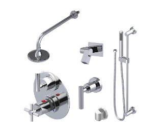 Rubinet T26GNC Temperature Control Shower With Two Way Diverter ShutOff, With One Seperate Volume Control, Hand Held Shower, Bar, Integral Supply, Wall Mount Bidet - Parent