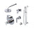 Rubinet T27GNL Temperature Control Shower With Two Way Diverter ShutOff, With One Seperate Volume Control, Hand Held Shower, Bar, Integral Supply, Wall Mount Bidet