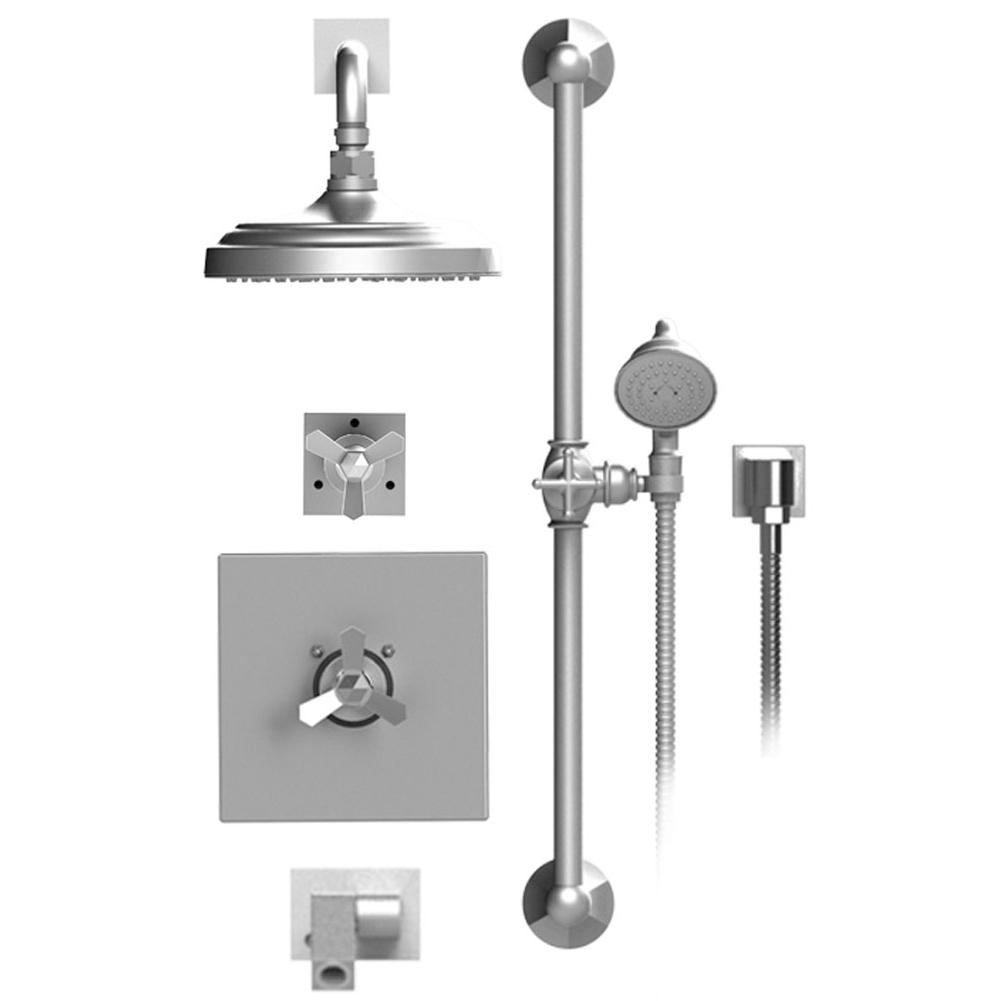 Rubinet T27HXC Temperature Control Shower With Two Way Diverter ShutOff, With One Seperate Volume Control, Hand Held Shower, Bar, Integral Supply, Wall Mount Bidet