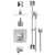 Rubinet T27MQL Temperature Cont Shower With Two Way Diverter ShutOff, With One Seperate Volume Control, Hand Held Shower, Bar, Integral Supply Wall Mount Bidet