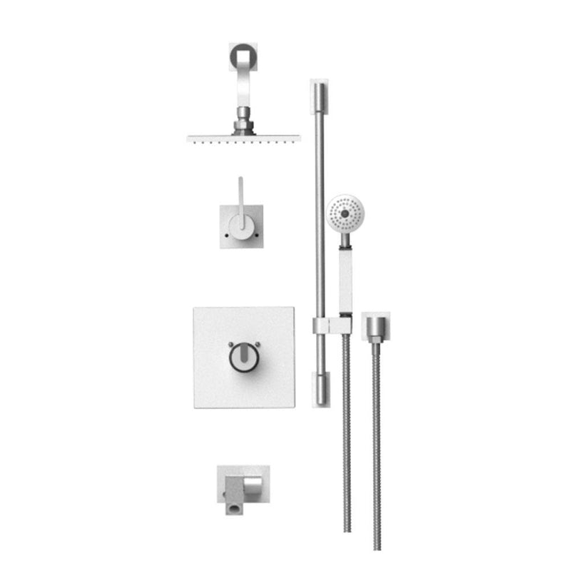 Rubinet T27RTL Temperature Control Shower With Two Way Diverter ShutOff, With One Seperate Volume Control, Hand Held Shower, Bar, Integral Supply, Wall Mount Bidet