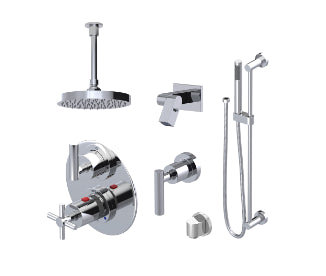 Rubinet T28GNL Temperature Control Shower With Two Way Diverter ShutOff, With One Seperate Volume Control, Hand Held Shower, Bar, Integral Supply, Wall Mount Bidet - Parent