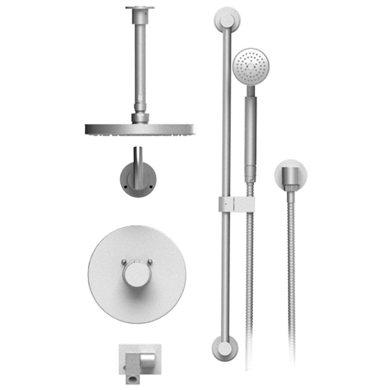 Rubinet T28HOL Temperature Control Shower With Two Way Diverter ShutOff, With One Seperate Volume Control, Hand Held Shower, Bar, Integral Supply Wall Mount Bidet