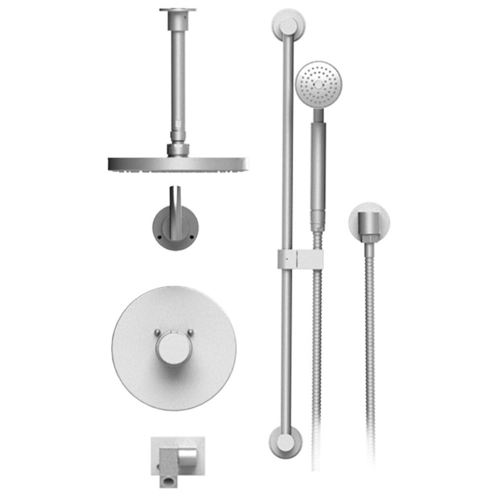 Rubinet T28HOL Temperature Control Shower With Two Way Diverter ShutOff, With One Seperate Volume Control, Hand Held Shower, Bar, Integral Supply Wall Mount Bidet