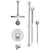 Rubinet T28HOL Temperature Control Shower With Two Way Diverter ShutOff, With One Seperate Volume Control, Hand Held Shower, Bar, Integral Supply Wall Mount Bidet