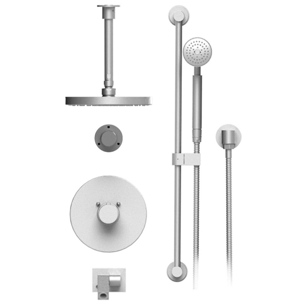 Rubinet T28HOR Temperature Control Shower With Two Way Diverter ShutOff, With One Seperate Volume Control, Hand Held Shower, Bar, Integral Supply Wall Mount Bidet