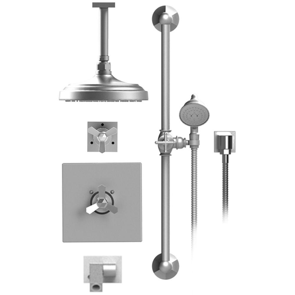 Rubinet T28HXC Temperature Control Shower With Two Way Diverter ShutOff, With One Seperate Volume Control, Hand Held Shower, Bar, Integral Supply, Wall Mount Bidet