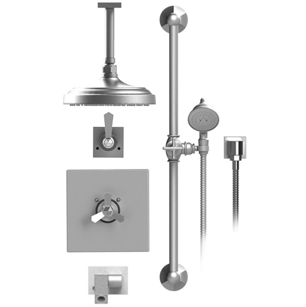 Rubinet T28HXL Temperature Control Shower With Two Way Diverter ShutOff, With One Seperate Volume Control, Hand Held Shower, Bar, Integral Supply, Wall Mount Bidet